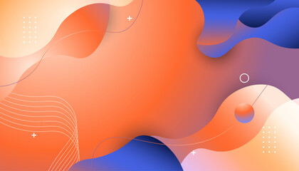 Modern Abstract Gradient Background with Orange Red and Blue Flow for Business and Marketing Design