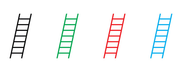 Ladder icon set vector on white background. steps, progression, growth, success, development, career, advancement symbol. vector illustration. © NH RIDOY