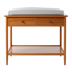 Fototapeta premium Decorative Wooden Changing Table With Storage and Removable Pad for Baby Care