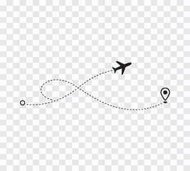 Global Flight Path Icon with Airplane and Earth Simple Airplane Flight Path Icon for Travel and Navigation Design