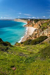 Obraz premium Ponta da Piedade - die imposante Felsküste am Atlantik bei Lagos, Algarve, Portugal, Europa