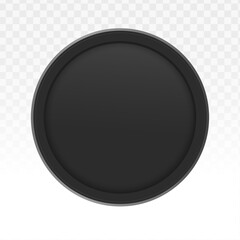 Minimal black circular button vector illustration with smooth gradient and subtle depth, isolated on transparent background, ideal for UI design, app interfaces, web buttons, icons, and modern digital