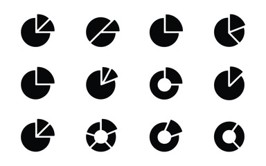 Minimalist pie chart icons set