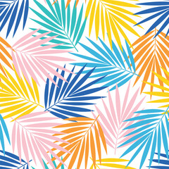 leaves tropical pattern, flat style