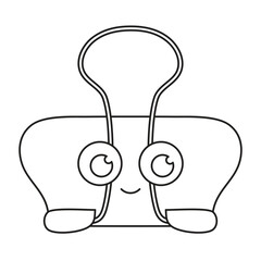 outline binder clip isolated