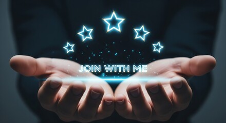 Hands of a man and woman forming a heart symbol to represent digital connection, communication, and global technology