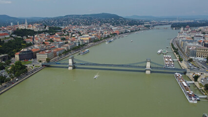 Budapest city and Danube river