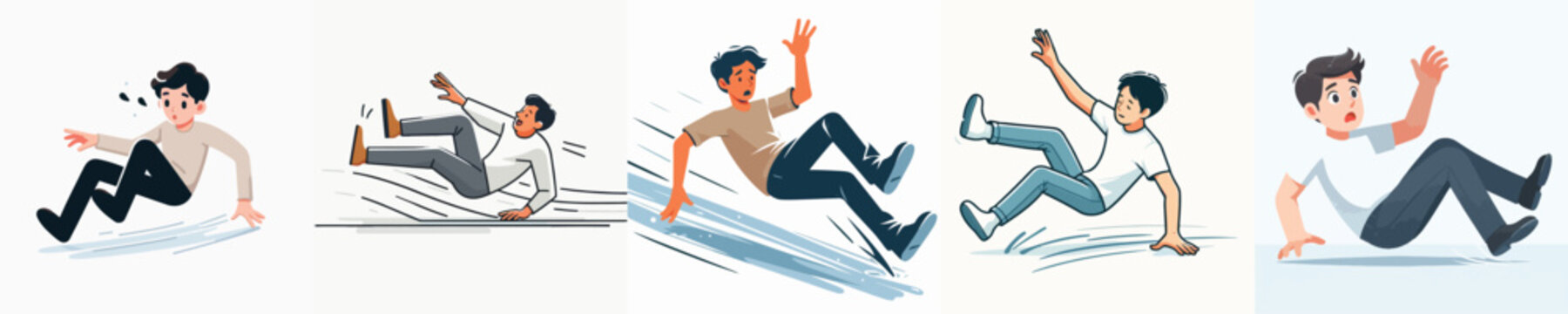 vector of young man slipping