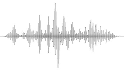 Obraz premium Audio Sound Wave Visualizer with Frequency and Amplitude Display on Isolated White Background