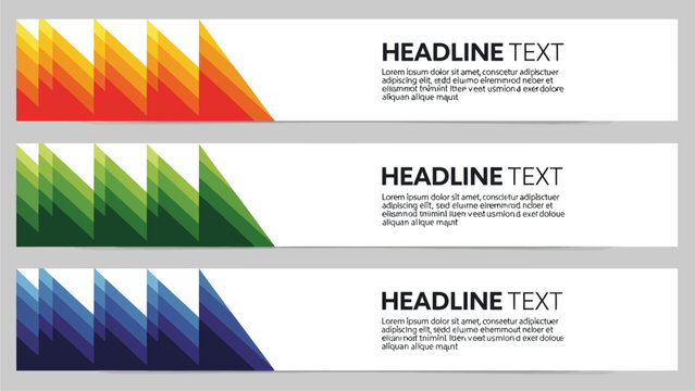 Colorful Triangle Templates for Headline Text on White Background