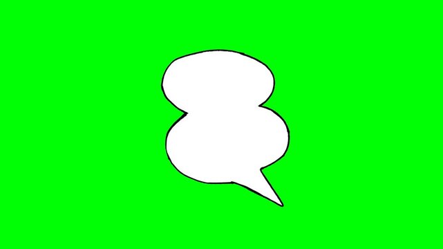 Hand-drawn, white, double, speech, bubble, animation, on, green, screen, background, perfect, for, comic, style, dialogue, creative, video, overlays, and, social, media, vlogs.
