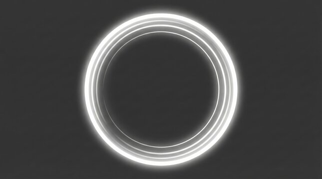 Futuristic glowing circle ring on dark background,abstract neon loop light design,hi-tech minimal geometric element for digital technology interface or background - Powered by Adobe