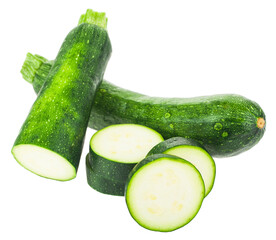 Zucchini isolated on white background.