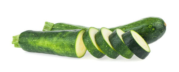 Zucchini isolated on white background.