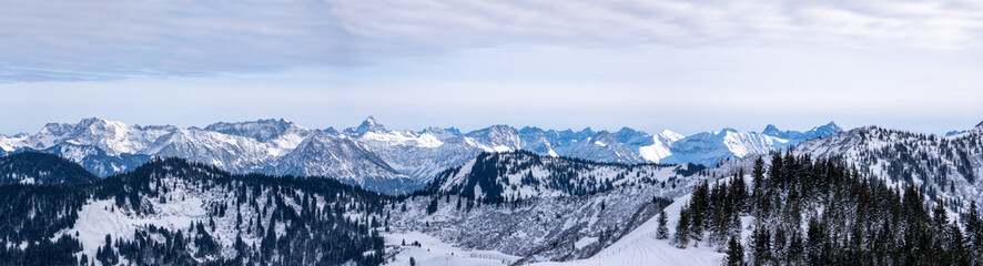 Winterpanorama Vom Bleicherhorn Richtung Allguer