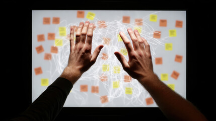 Digital literacy intelligence science imagination future network touch screen concept