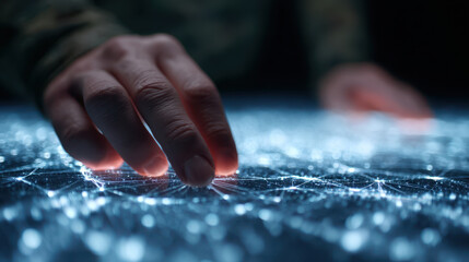 Digital literacy intelligence science imagination future touch interface network glow connect data hand curiosity