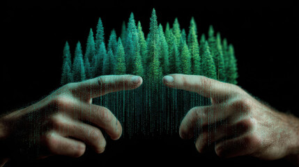 Digital literacy intelligence science imagination future forest touch connection