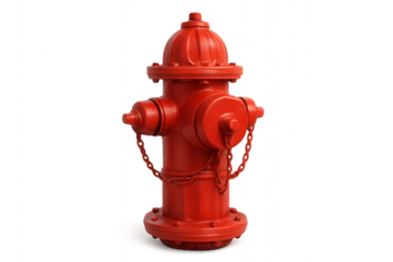 Bright Red Fire Hydrant Representing Fire Safety Infrastructure and Emergency Preparedness