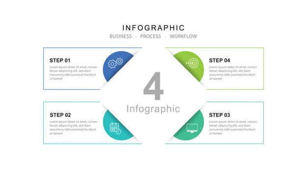 Timeline infographic template. simple infographics design template. presentation graph. Business concept with 4 options, vector illustration.

