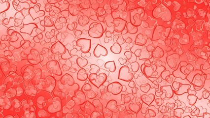 Many Red Hearts Floating Background, 40 Characters
