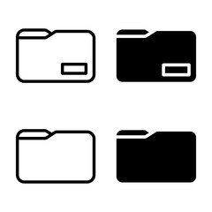 Folder icon set. A set of minimalist line art style file folder icons. These simple and clean icons are perfect for use in web design, user interfaces, and print materials.