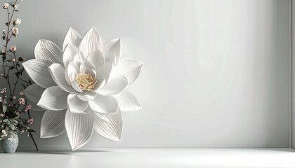  Single Flower Silhouette in soft monochrome background