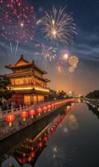 Fototapeta premium Lunar New Year in the City