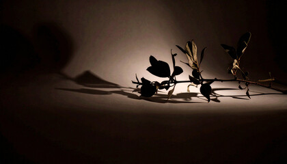 Branch Shadow on White Surface. monochrome lifestyle