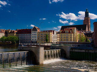 2025-04-22; View of the city center from the Odra River. Wroclaw, Poland