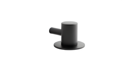 Matte black door stopper isolated on PNG background.