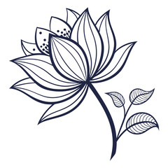Obraz premium Elegant line art flower