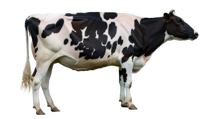Holstein cow standing isolated on white background