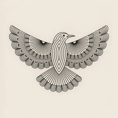 Stunning bird in flight with intricate line art design