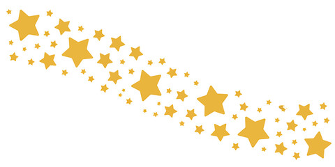 Golden Stars Shimmering on Transparent Background Illustration