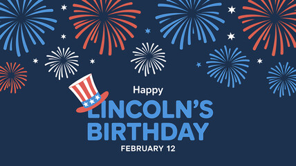 Happy Lincolns Birthday Celebration Fireworks Poster
