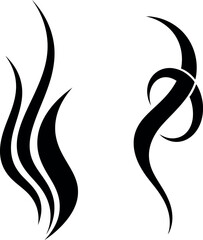 Obraz premium Black abstract shapes on white background