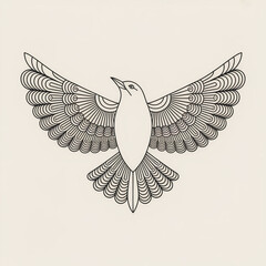 Elegant bird in flight with intricate feather design