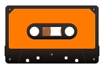 Vintage cassette tape background. Retro and old music audio cassette of the 80s,90s style template

