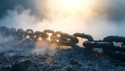  Broken Chain on Border Ground