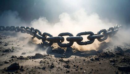  Broken Chain on Border Ground