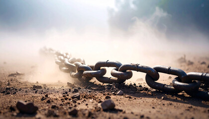  Broken Chain on Border Ground
