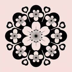 Stunning floral mandala design with cherry blossoms