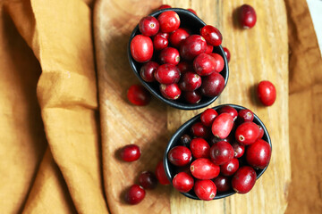Fresh ripe cranberry harvest