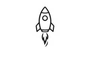 Rocket spaceship launching, representing startup growth, business success, innovation, technology, and space exploration concepts