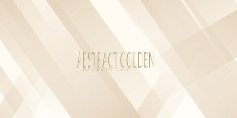 Abstract golden background with white and beige luxury glitter shapes. Golden lines luxury on cream color background. Gold elegant realistic paper cut style 3d. Vector illustration