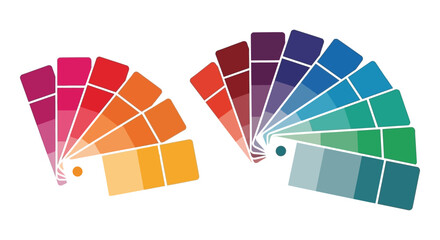 A vibrant arrangement of color swatches displaying a spectrum of hues a captivating silhouette