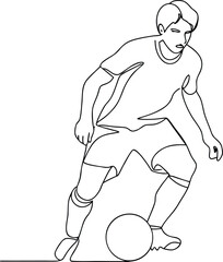 Simple Soccer Player Line Art