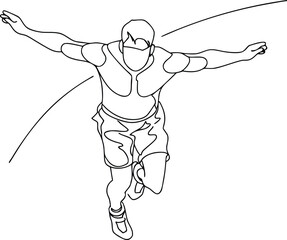 Running Man Line Art Style