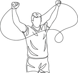 Simple Man Line Art Style